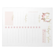 Blush & Guld Monogram Daglig Planerare Att Göra-Li