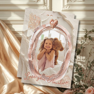 Blush Heirloom Heart Photo Frame Loving Keepsake Julkort