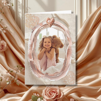Blush Heirloom Heart Photo Frame Loving  Kort