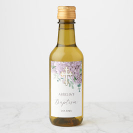 Blush Hydrangea Baptism Vinetikett