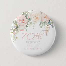 Blush & Ivory Blommig 70-årsdag Knapp