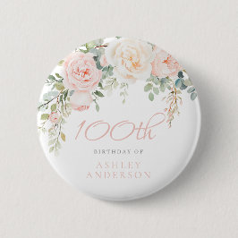 Blush & Ivory Floral 100th Birthday Party Knapp
