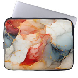 Blush & Ivory Marble with Golden Veins Laptop Fodral