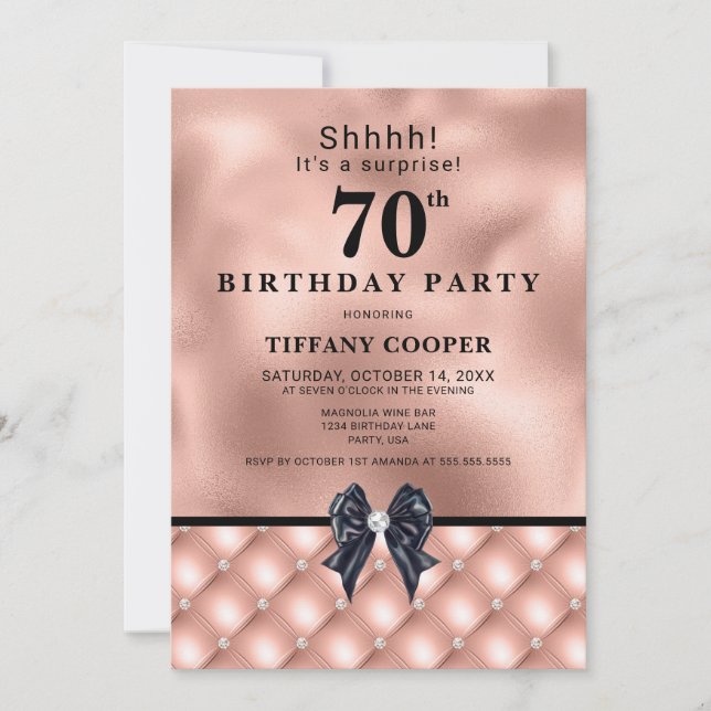 Blush Jewel 70-årsfest Inbjudningar (Framsida)