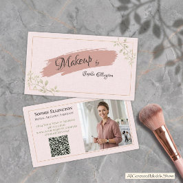 Blush Linen Sage Lyx Bröllops Artisteri Assistent Visitkort