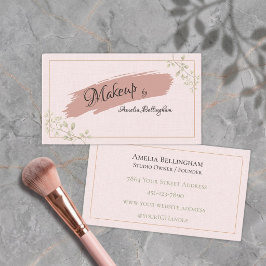 Blush Linen Sage Lyx Makeup Artist Visitkort