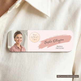 Blush Linne Lyx Foto Logotyp Skönhetssalong Namnbricka