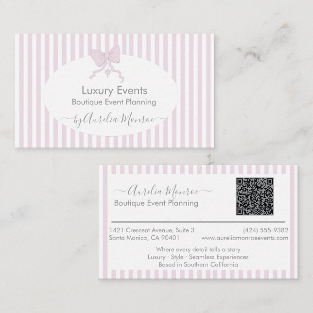 Blush Lintband Boutique Kort (Fram/baksida)