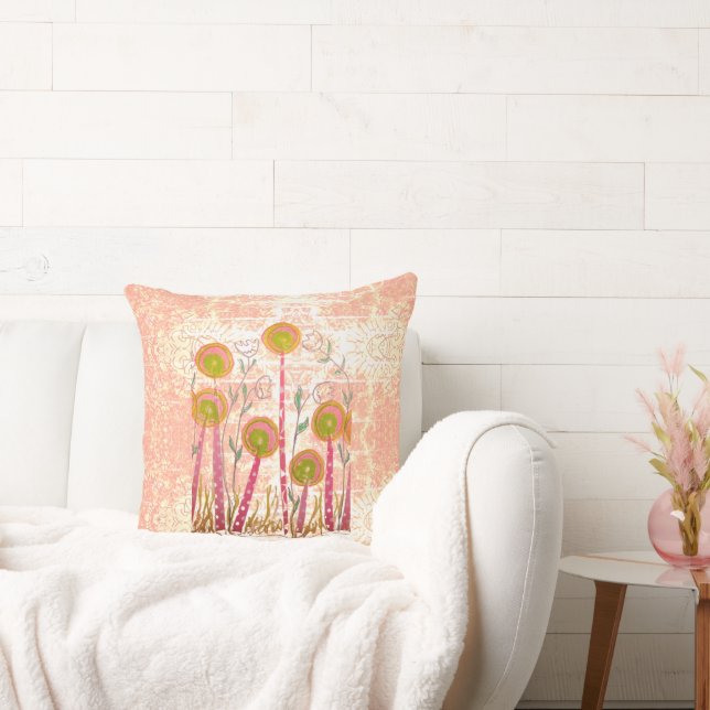 Blush Lollipop Blommar  Kudde (Soffa)