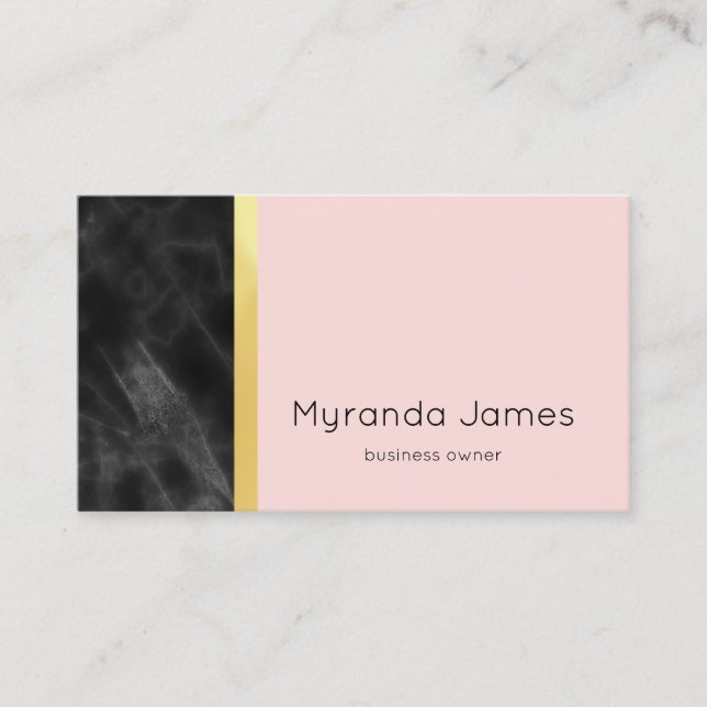Blush Marble Affärsinnehavare Visitkort (Framsida)