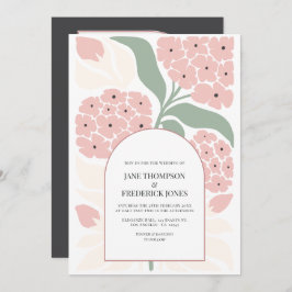Blush Meadow Abstract Floral Modern Spring Wedding Inbjudningar
