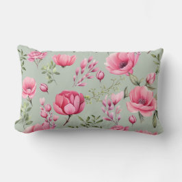 Blush Meadow-Blommor i blom Lumbarkudde