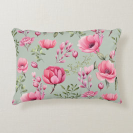 Blush Meadow-Blommor i blom Prydnadskudde