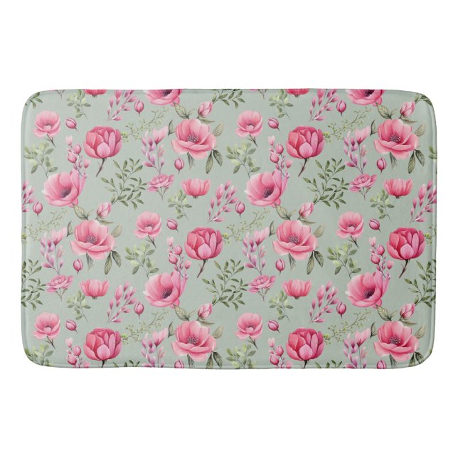 Blush Meadow-Blommor i Knopp Badrumsmatta (Framsidan)