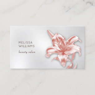 Blush Metallisk 3D Lilja Blomma Visitkort