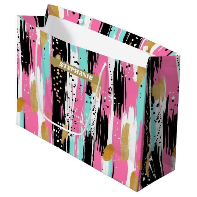 Blush Mint Guld Lyx Abstrakt (Framsidan Vinklad)