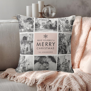 Blush Modern Collage ”God Jul” Multi Foto Kudde