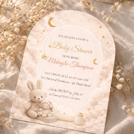 Blush Moon Bunny Invitation Inbjudningar