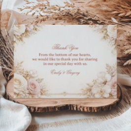 Blush Neutral Floral Elegant Tack Kort