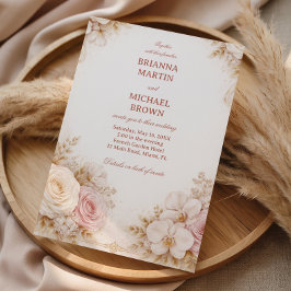 Blush Neutral Floral  Inbjudningar