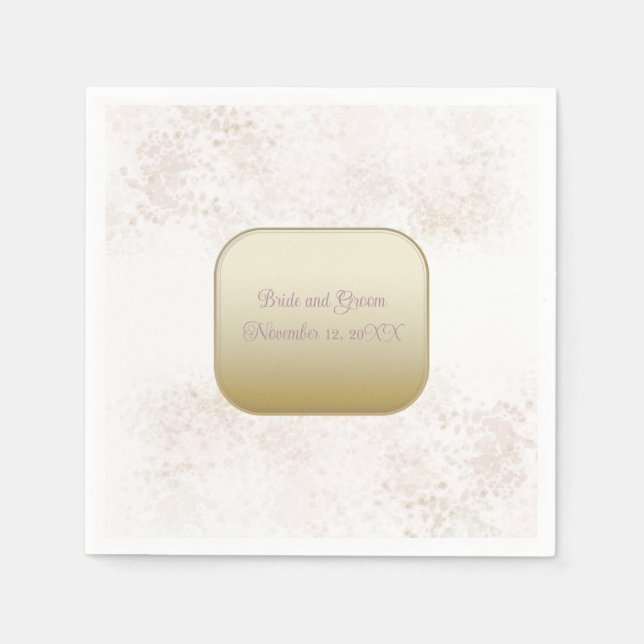 Blush och guld Elegant bröllopsservett Pappersservett (Framsidan)