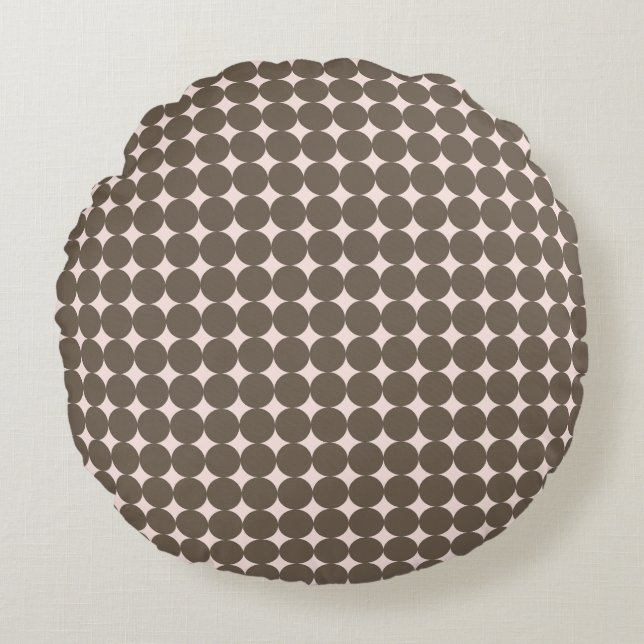 Blush & Olive Modern Dot Woodland Pillow - Round Rund Kudde (Framsidan)