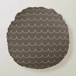Blush & Olivfärgad Scallop Geometrisk Kudd - Rund Kudde