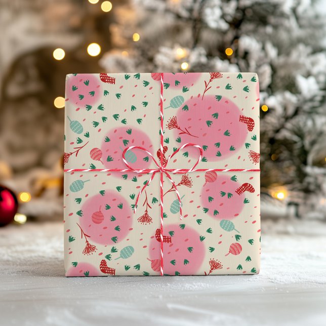 Blush Ornaments & Stockings – Retro Christmas Presentpapper (Skapare uppladdad)