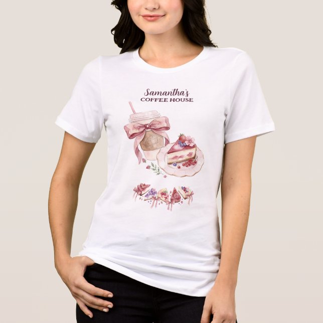 Blush Patisserie Café Anpassad Varumärke T Shirt (Framsida)