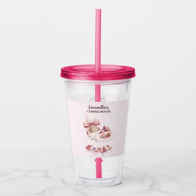 Blush Patisserie Café Anpassad Varumärke Take Away Mugg (Framsida)