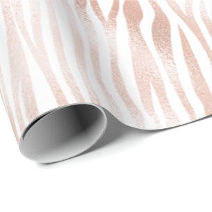 Blush Peach Pink Zebra-utskrift Presentpapper