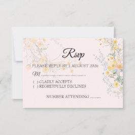 Blush Peach Vildblomma Botanisk Bröllop RSVP-kort OSA Kort