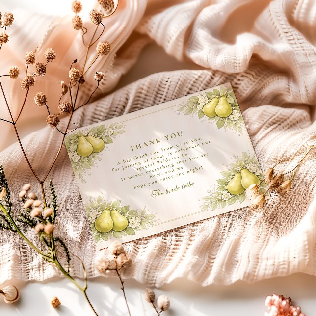 Blush Pear Perfect Pair Bridal Shower Tack Kort (Skapare uppladdad)