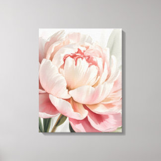 Blush Peony Watercolor Botaniskt Tryck** Canvastryck