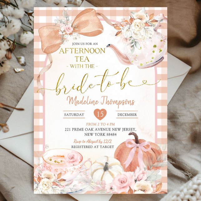 Blush Pink Afternoon Tea Party Bridal Shower Inbjudningar (Skapare uppladdad)