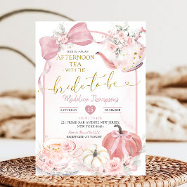 Blush Pink Afternoon Tea Party Bridal Shower Inbjudningar