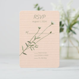 Blush Pink and One Single Daisy Response Card OSA Kort