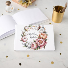 Blush Pink and White Cotton Wedding Gästböcker
