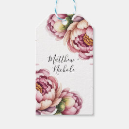 Blush Pink and White Cotton Wedding Thank You Presentetikett