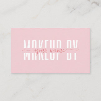 Blush Pink And white Minimal Business Card Visitkort