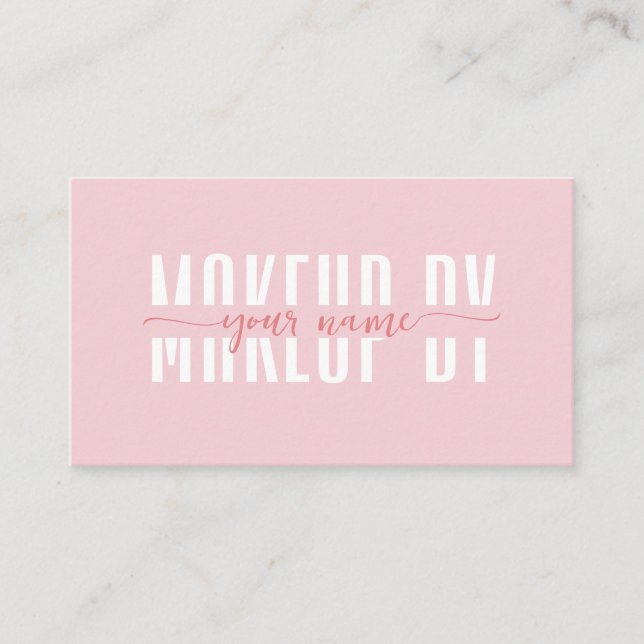 Blush Pink And white Minimal Business Card Visitkort (Framsida)