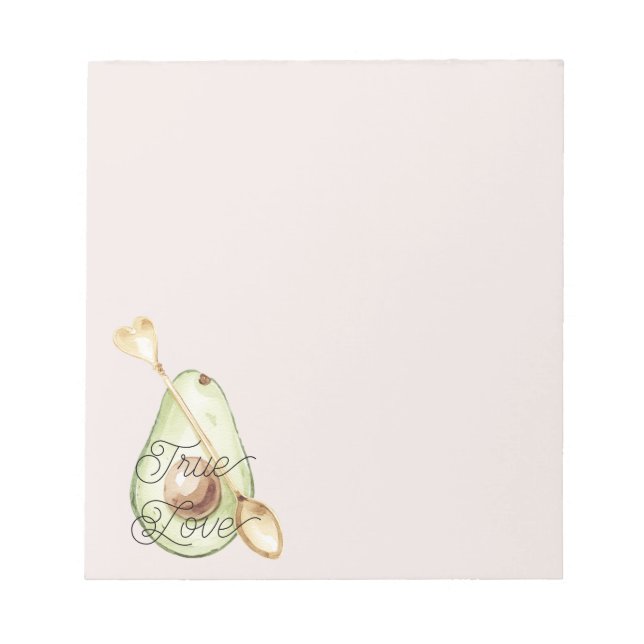 Blush Pink Avocado Heart Spoon  Anteckningsblock (Framsida)