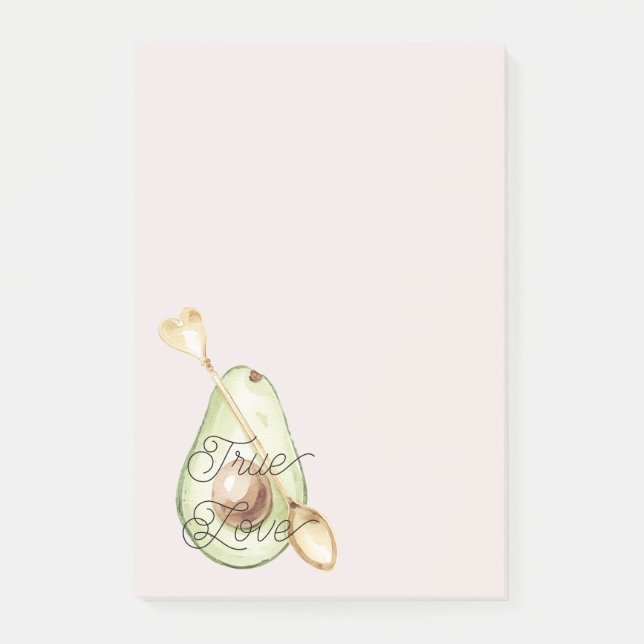 Blush Pink Avocado Heart Spoon  Post-it Block (Framsida)