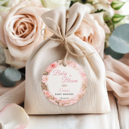 Blush Pink Baby in Bloom Floral Favor Tag Gåvor Etiketter