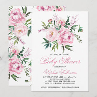 Blush Pink Baby Shower Invitation Inbjudningar