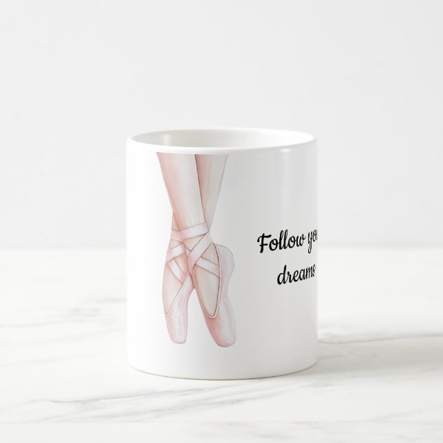 Blush Pink Ballerina Ballet Kaffemugg (Center)