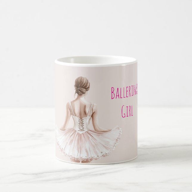 Blush Pink Ballerina Girl Kaffemugg (Center)