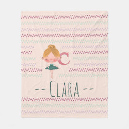 Blush Pink Ballerina Monogram C Name Fleecefilt