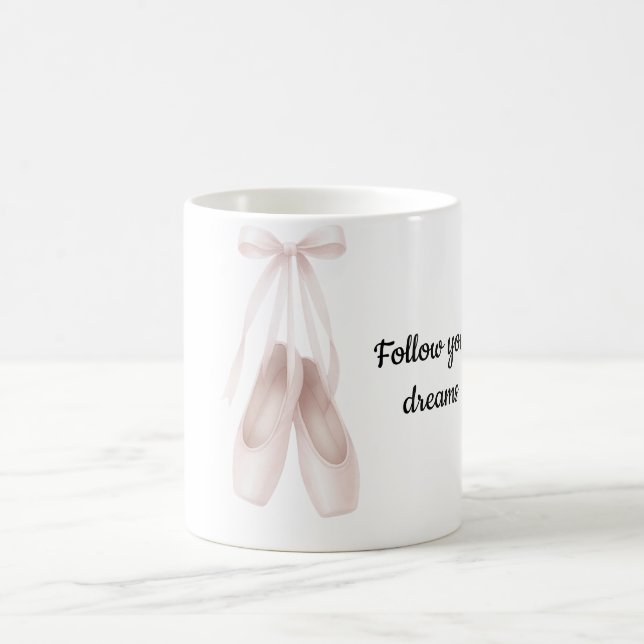 Blush Pink Ballet Slippers Bow Kaffemugg (Center)