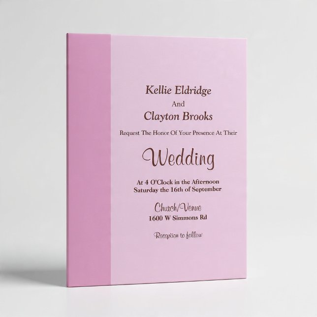 Blush Pink Bar Wedding Invitation Inbjudningar (Skapare uppladdad)